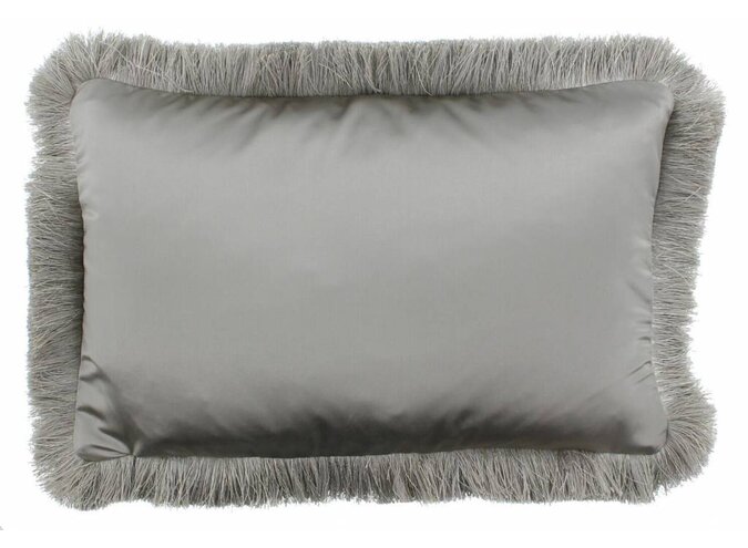 Coussin Dafne Taupe + Fringe Silver
