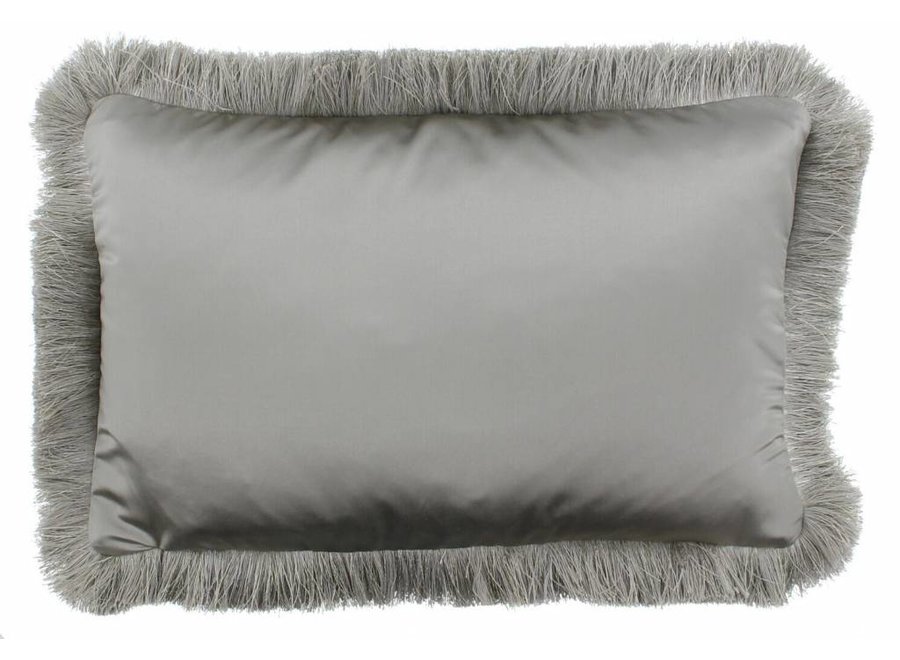 Coussin Dafne Taupe + Fringe Silver