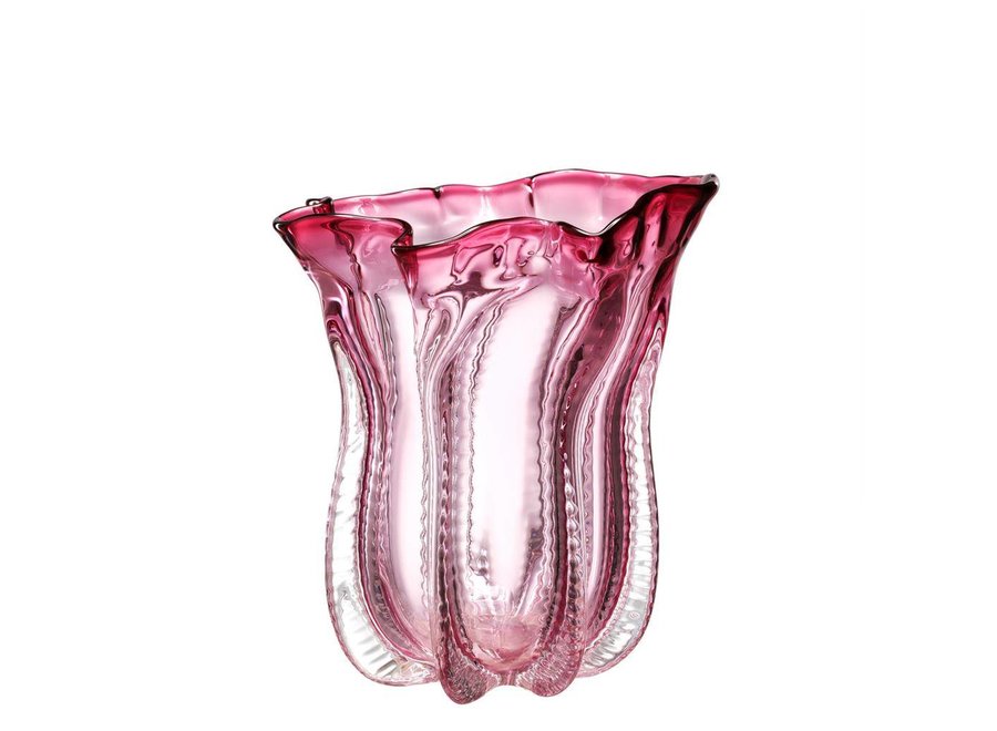 Vase Caliente S, 'handmade' pink glass
