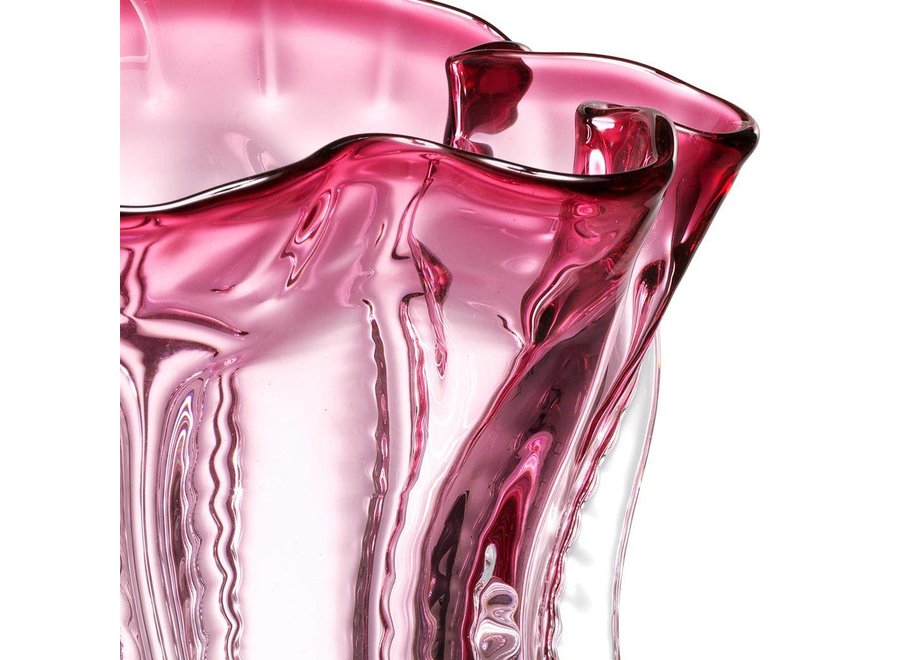 Vase Caliente S, 'handmade' pink glass