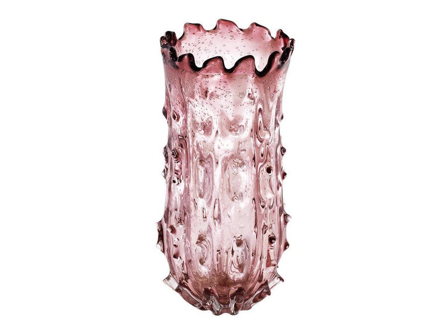 Vase Baymont L, 'handmade' pink glass