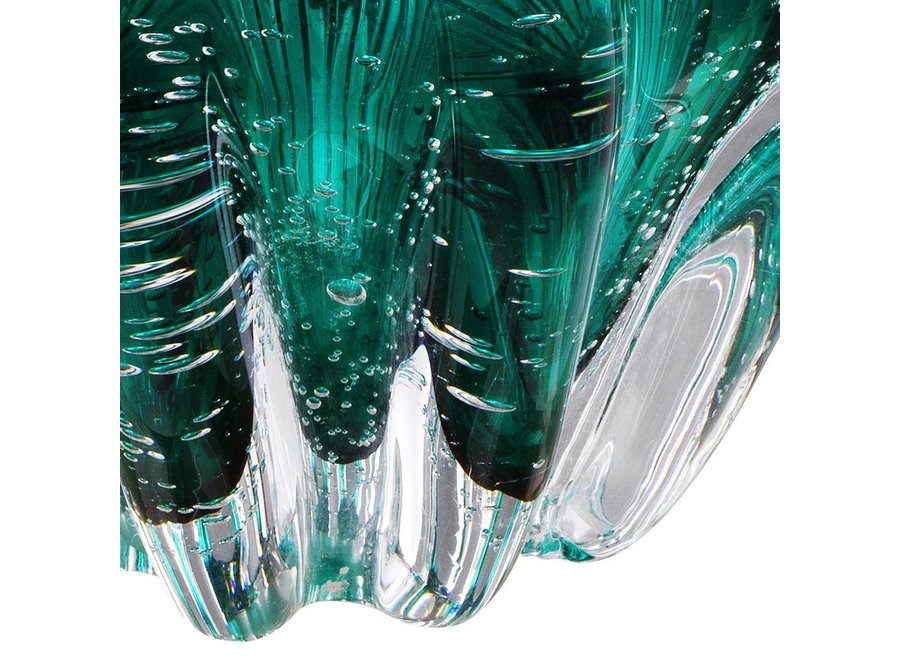 Vase Bowl Ducale, 'handmade' turquoise glass