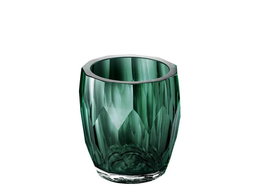 Vase Marquis, verre vert 'fait main'