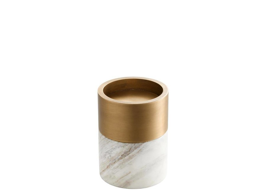 Porte-bougies Sierra, Set of 3 -  White/Brass