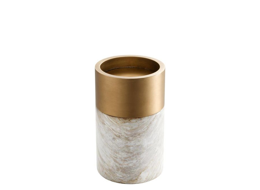 Porte-bougies Sierra, Set of 3 -  White/Brass