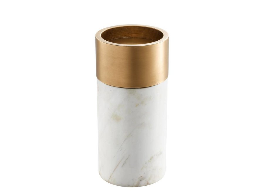 Porte-bougies Sierra, Set of 3 -  White/Brass