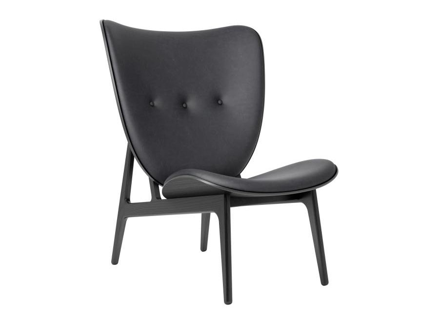 Elephant lounge chair - Leather / Black oak