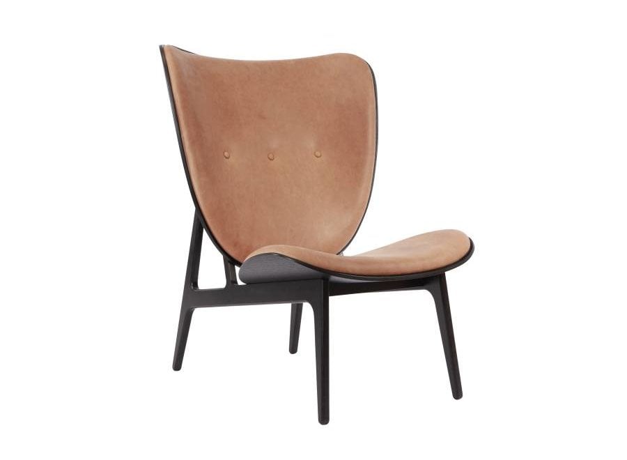 Elephant lounge chair - Leather / Black oak