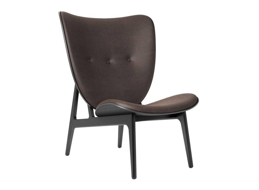 Elephant lounge chair - Leather / Black oak