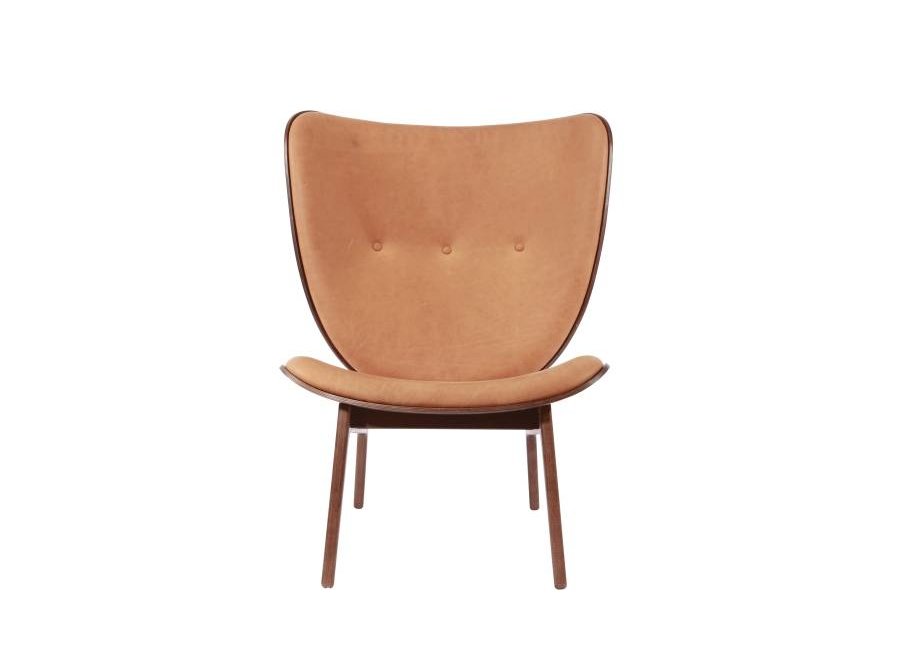 Elephant lounge chair - leather / frame dark stained