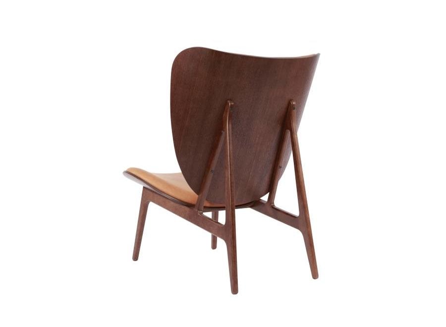 Elephant lounge chair met leren bekleding / frame dark stained