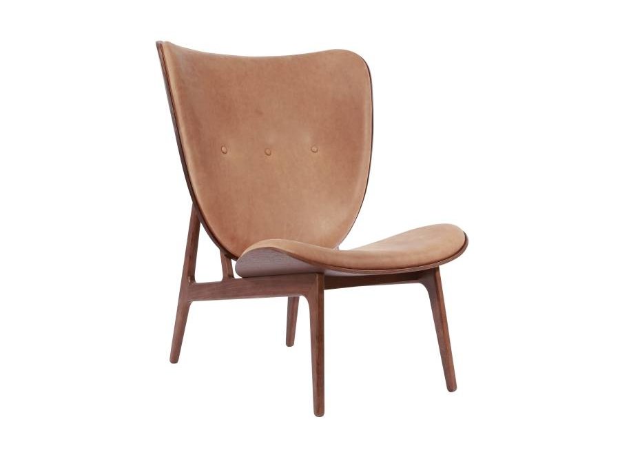 Elephant lounge chair - leather / frame dark stained