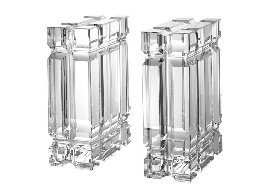 Bookend 'Linea' Crystal glass set of 2