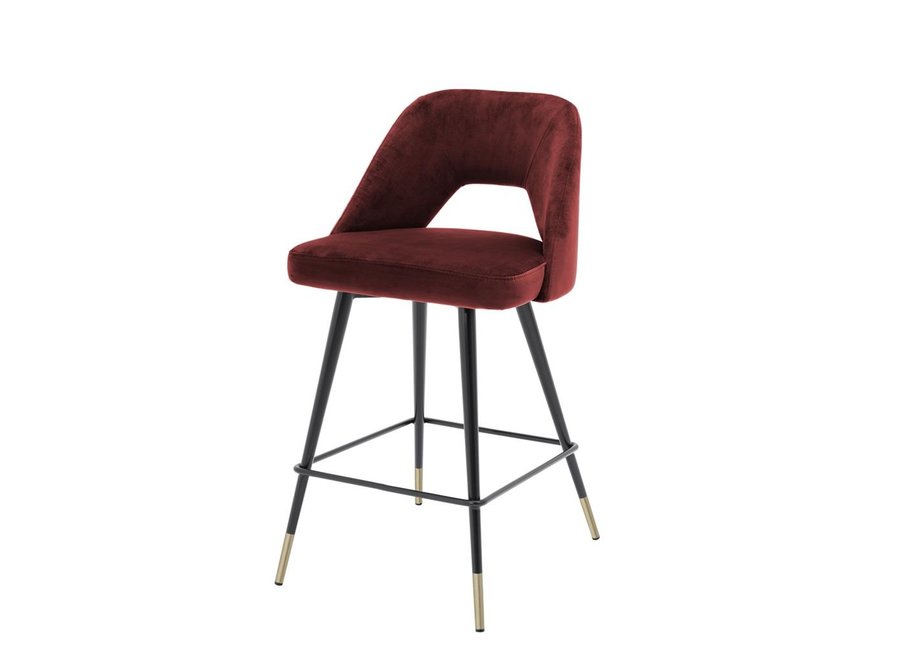 Counter chair Avorio - Roche bordeaux velvet