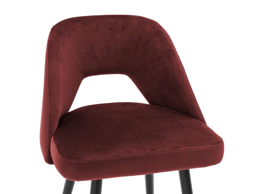 Counter chair 'Avorio' - Roche bordeaux velvet