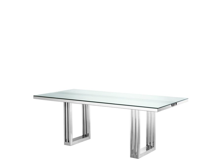 Dining Table Garibaldi, Polished stainless steel