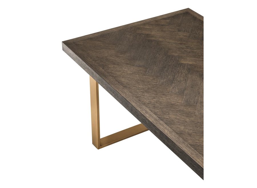Dining Table 'Melchior'- Brown Oak Veneer - 230cm
