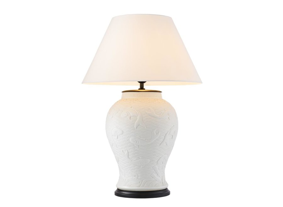 Tafellamp ''Dupoint'' met off white kap, 96cm hoog