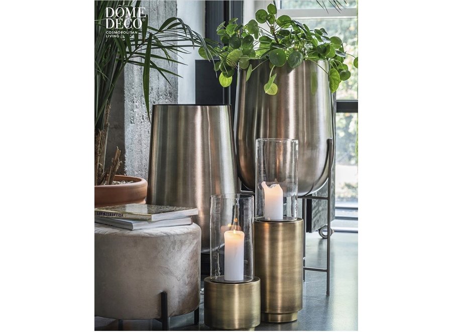 Designer-Windlicht in der Farbe Bronze, Größe Small