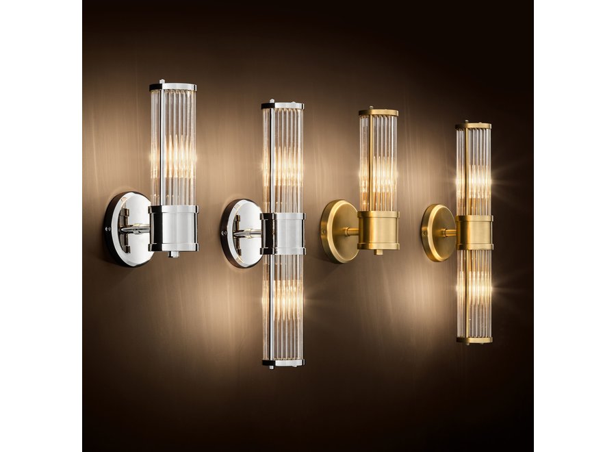 Lampe murale 'Claridges' Double - Nickel