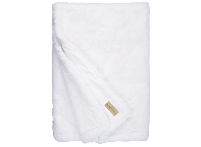 Faux Fur plaid - Guanaco White