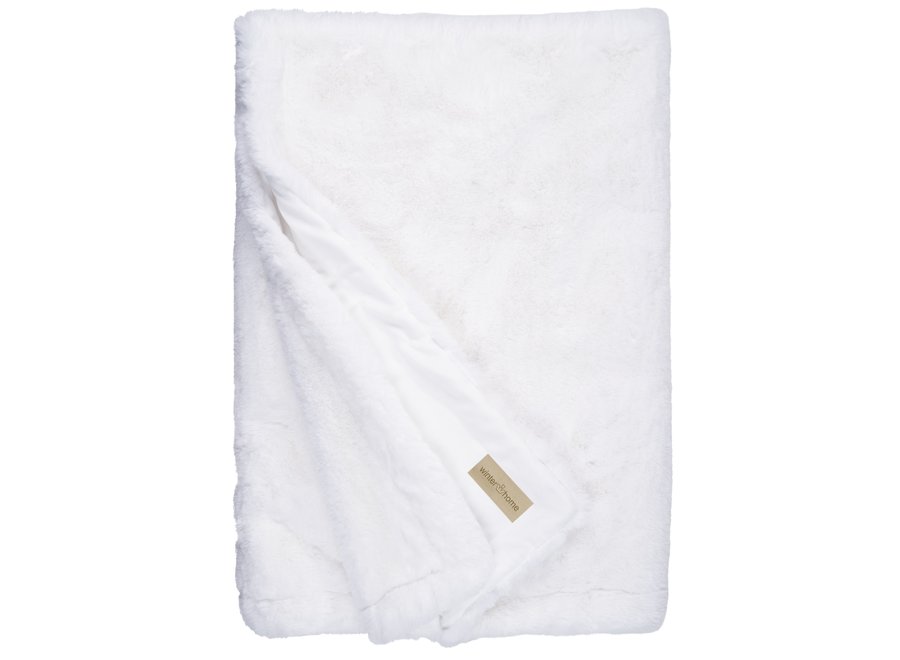 Faux Fur plaid 'Guanaco White' in 140 x 200cm