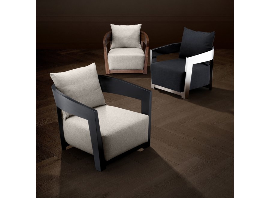 Armchair 'Rubautelli' - Black finish