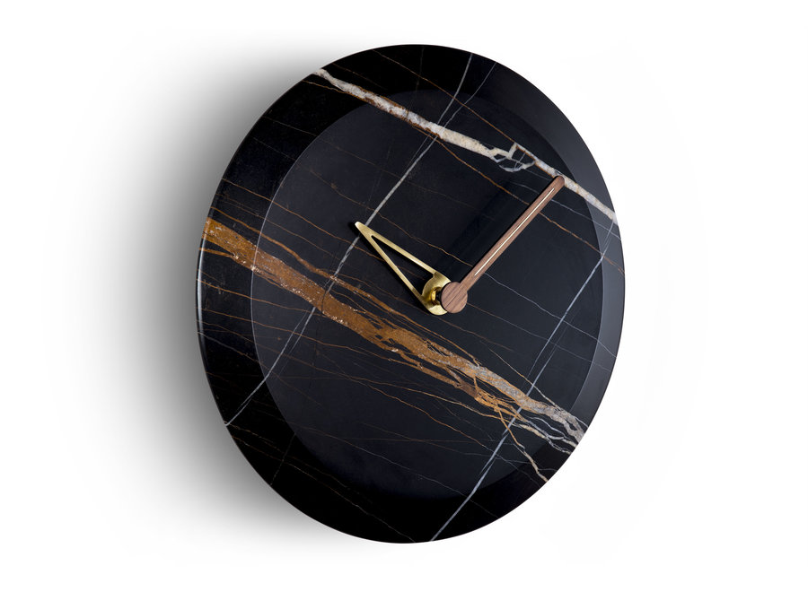Design Wall Clock Bari -Black Marble