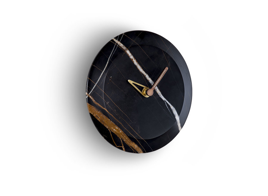 Design Wall Clock 'Bari' - Black Marble