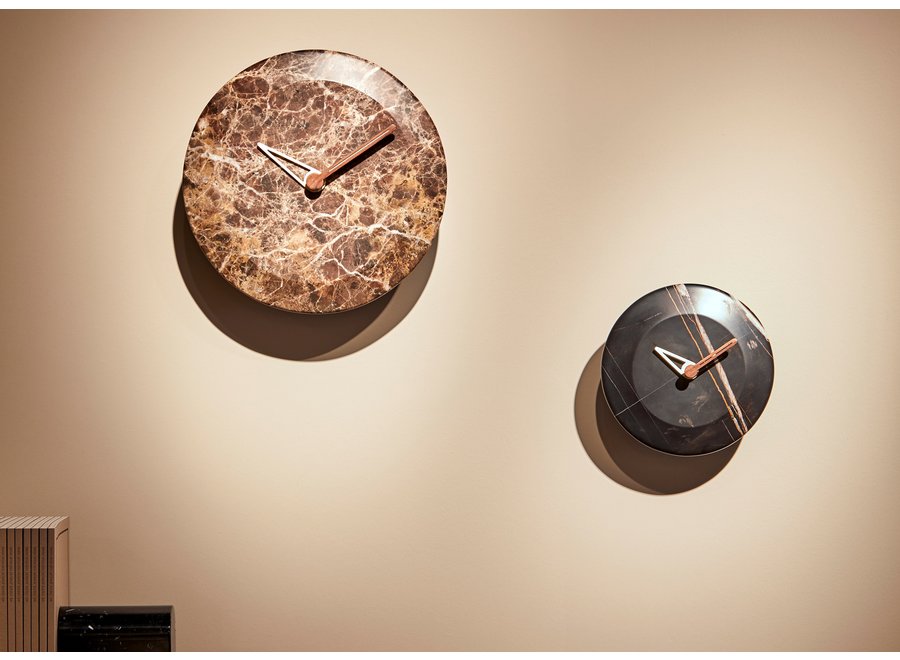 Design Wall Clock 'Bari' - Black Marble