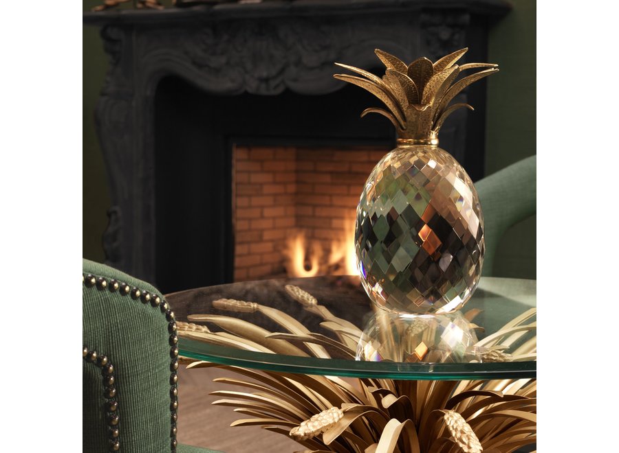 Decoratie object 'Pineapple' Kristalglas