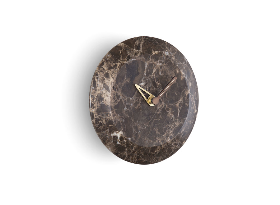 Design Wall Clock 'Bari' - Brown Marble