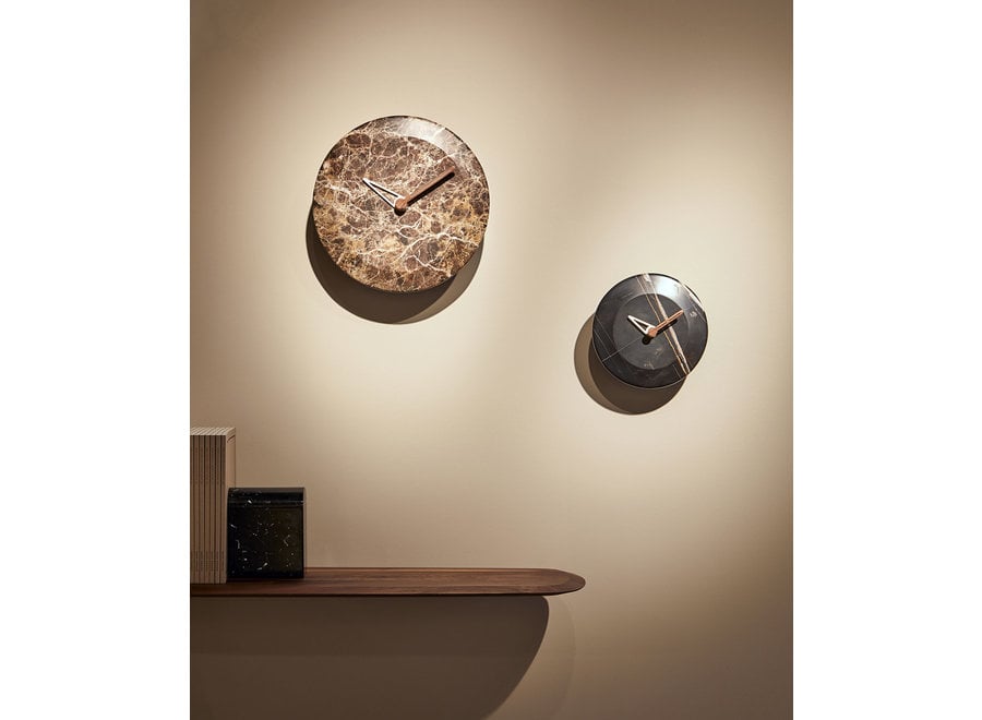 Design-Wanduhr 'Bari' - Brown Marble