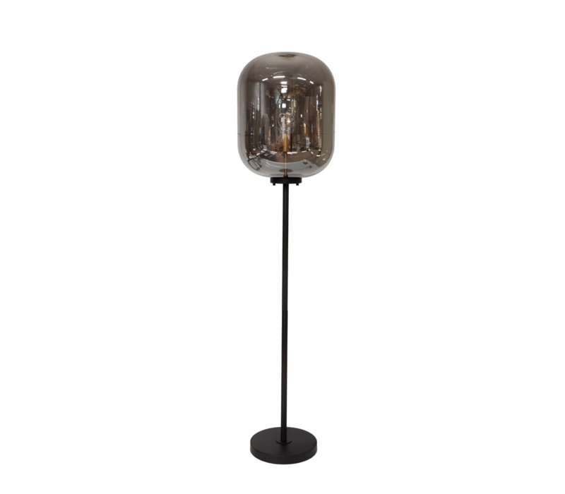 Floor Lamp Gold With Black Shade Wilhelmina Designs