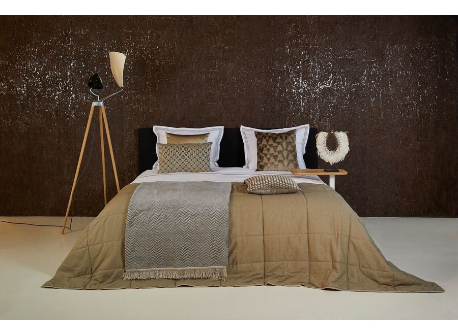 Bedspread Maia Stitched in the color Mustard