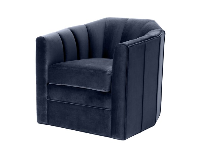 Swivel armchair Delancey - Blue