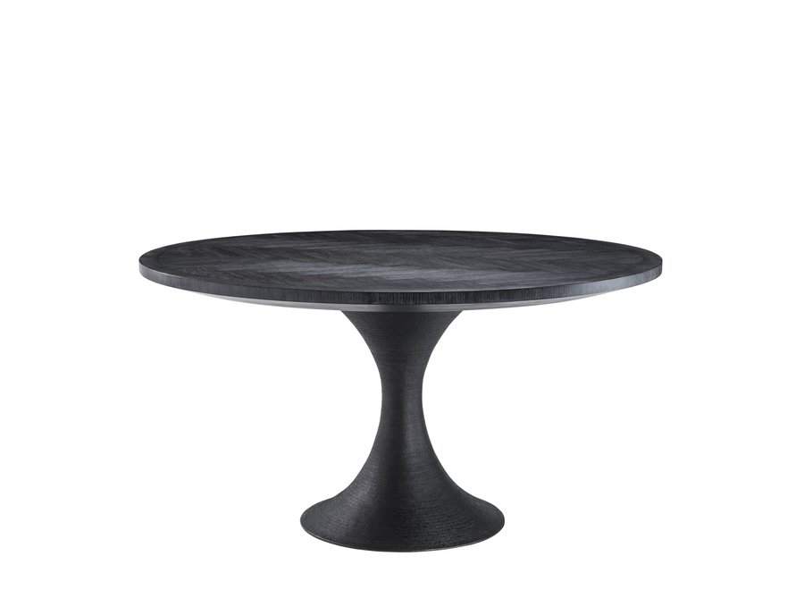 Dining Table 'Melchior' - Charcoal Veneer - Round