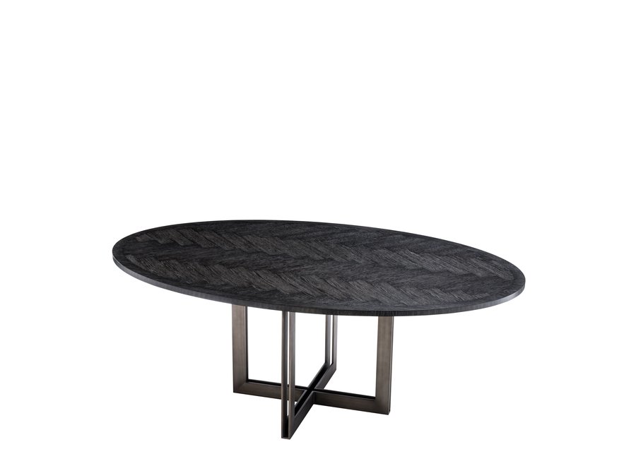 Dining table 'Melchior' - Charcoal Veneer - Oval