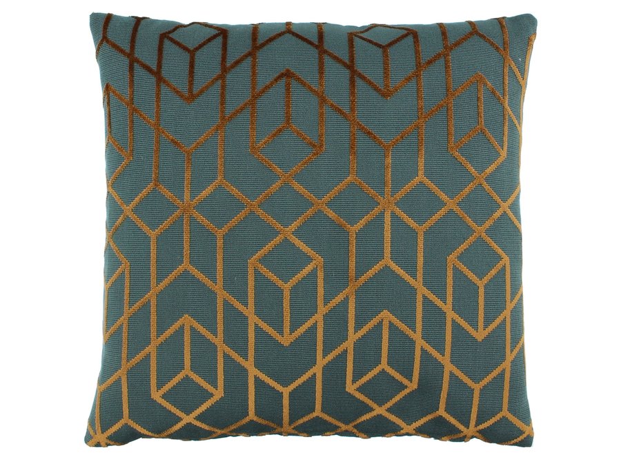 Decorative cushion Bonno Petrol Copper