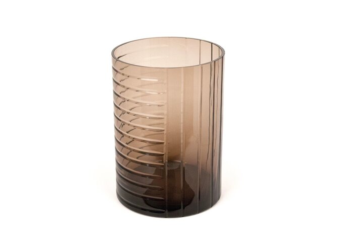Glass lantern / vase 'Brown' - S