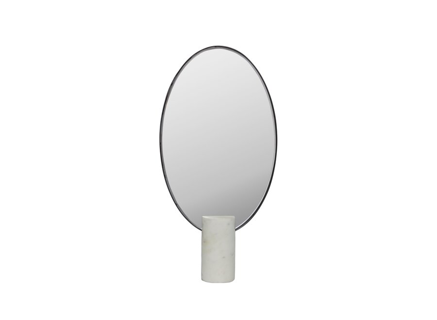 Make-up mirror 'Nor' on a white marble base