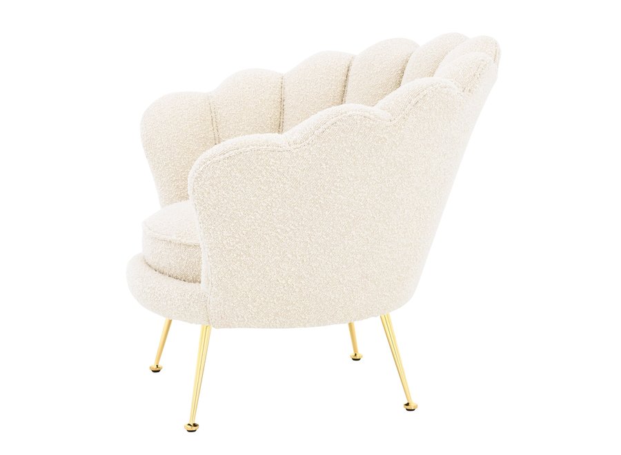 Fauteuil 'Trapezium' - Bouclé Crème