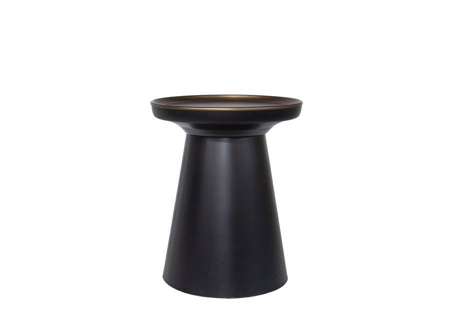 Round Side table 'Mason' - matt black/bronze