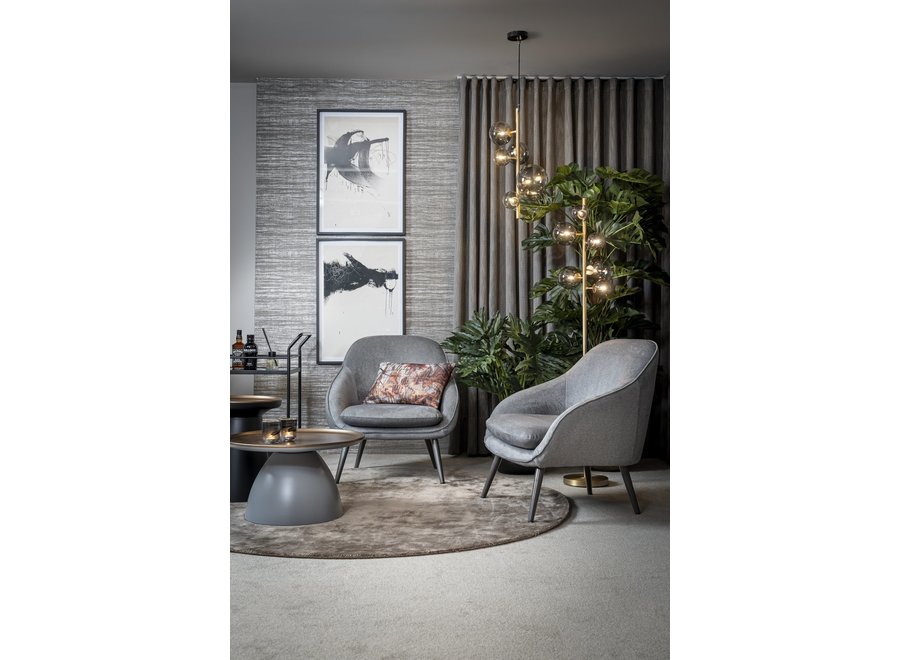Round Side table 'Mason' - matt black/bronze