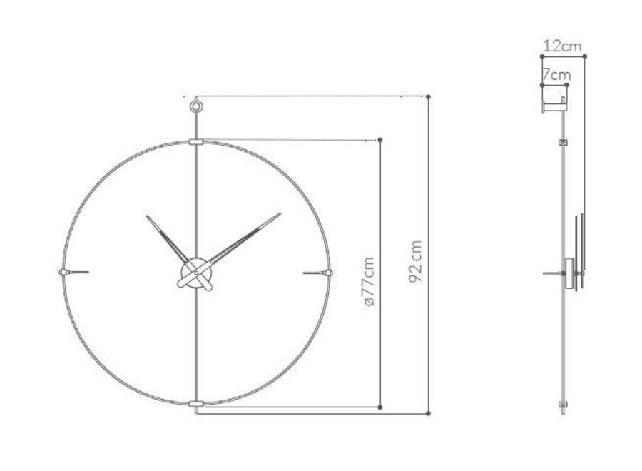 Design Clock 'Mini Bilbao' Gold - Wilhelmina Designs