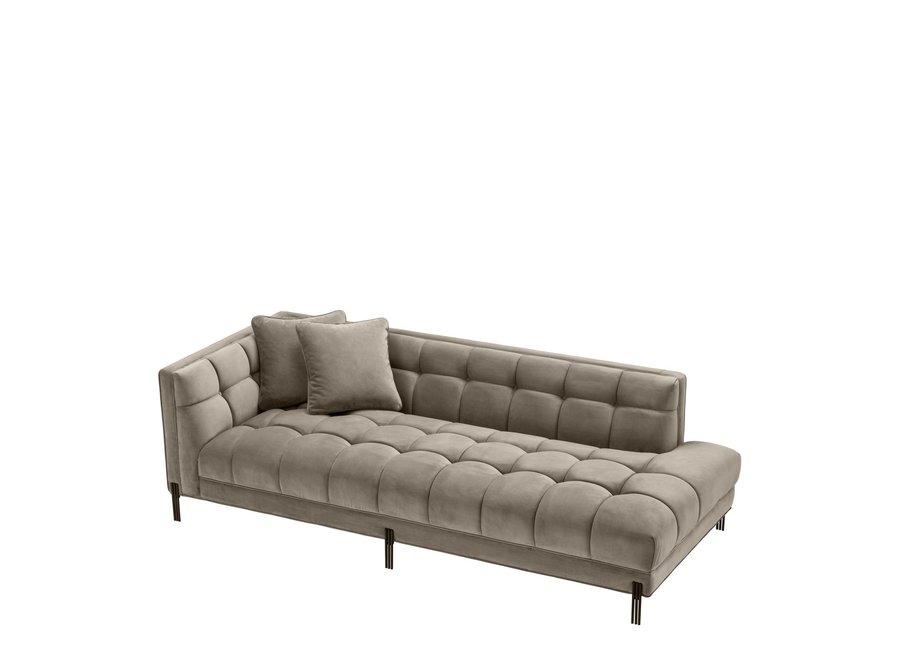 Lounge Sofa ‘Sienna' - Greige Velvet - Left