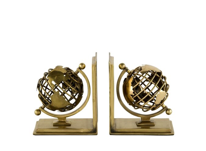 Buchstützen  'Globe' - Set van 2 - Brass