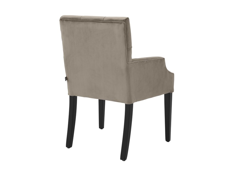 Dining Chair 'Atena' with armrest - Greige Velvet