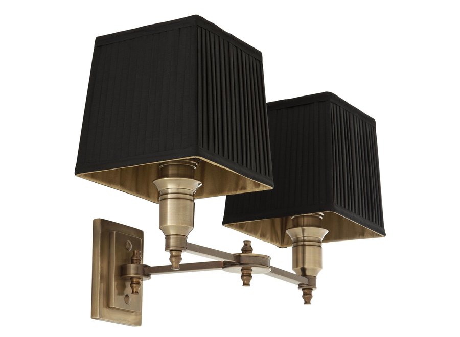 Lampe murale 'Lexington' - Double - Black/Brass