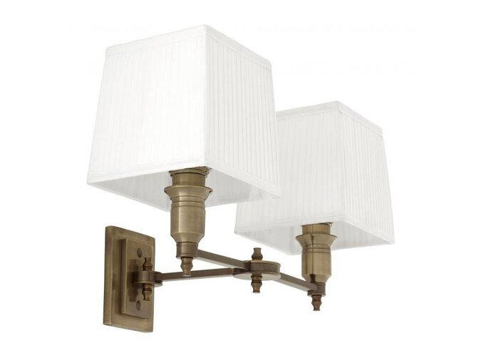 Wall lamp Lexington - Double - White/Brass